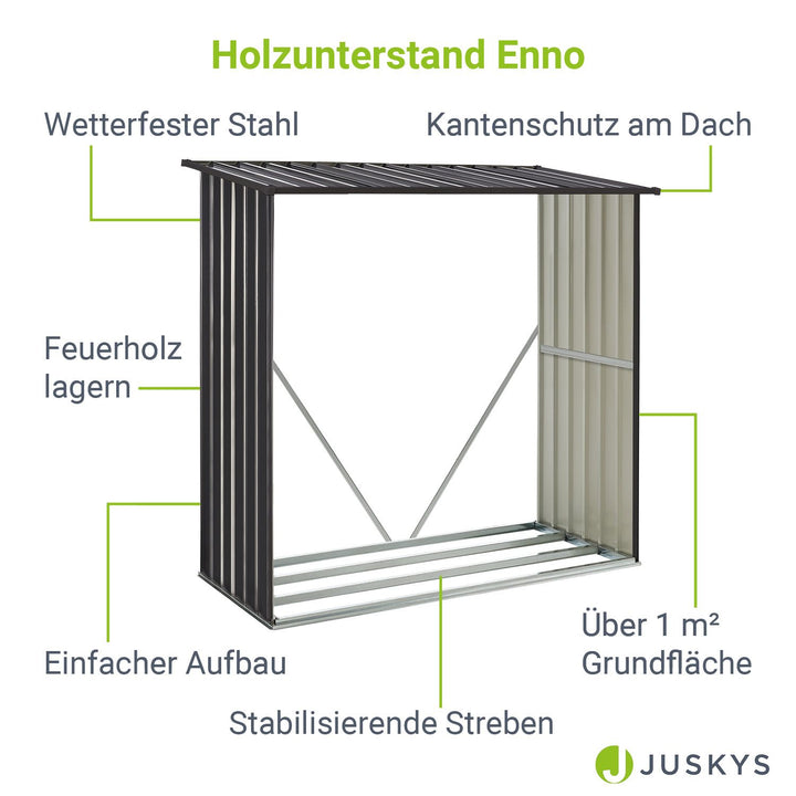 Holzunterstand Metall Enno