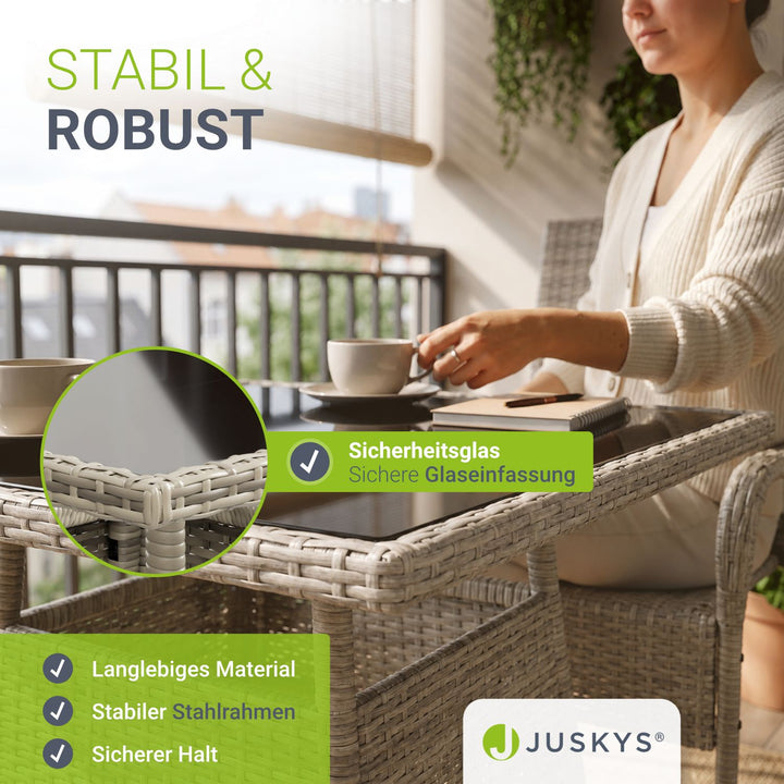 Eckiger Polyrattan Gartentisch Yoro