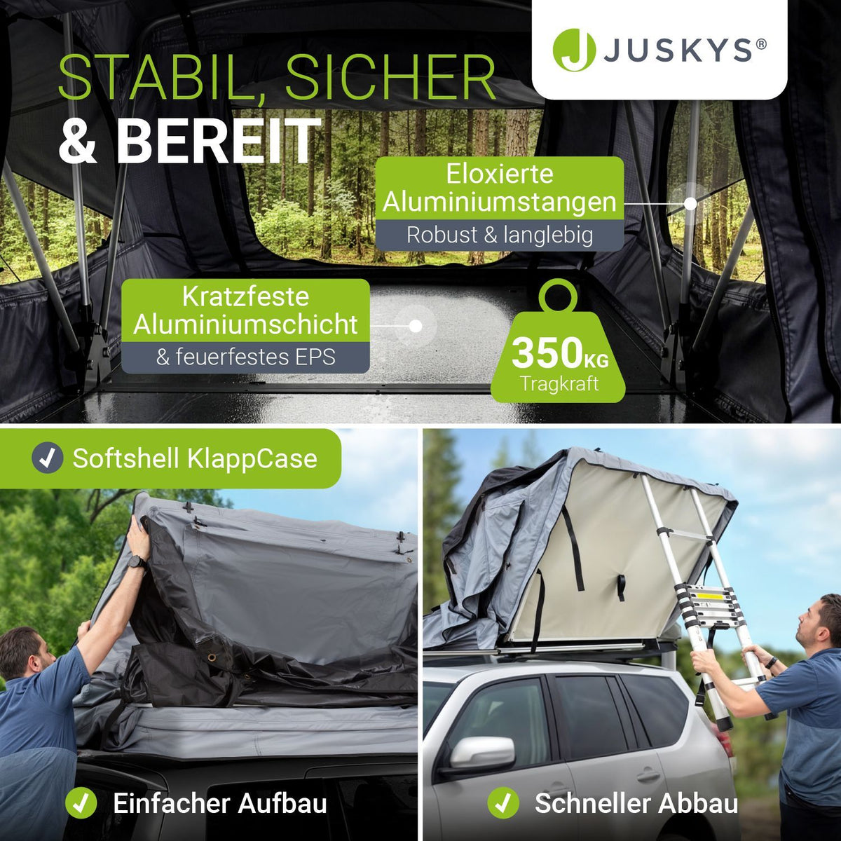 Dachzelt Lago für 2-3 Personen