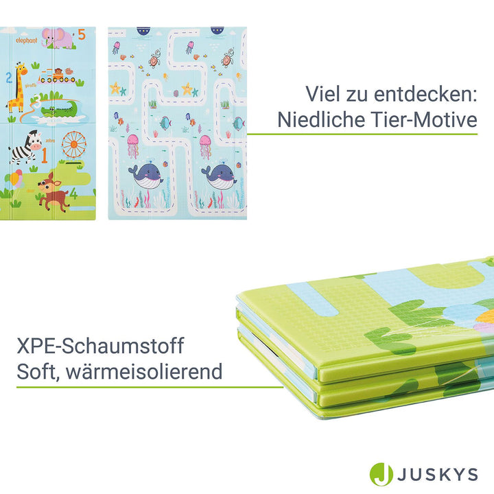 Spielmatte 180 x 200 cm mit diversen Tiermotiven
