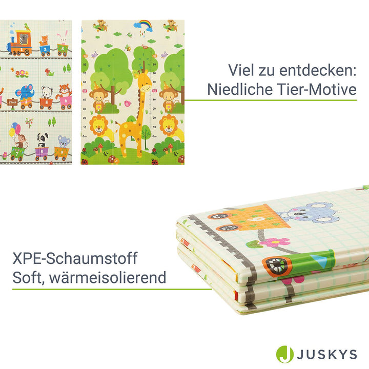 Spielmatte 180 x 200 cm mit diversen Tiermotiven