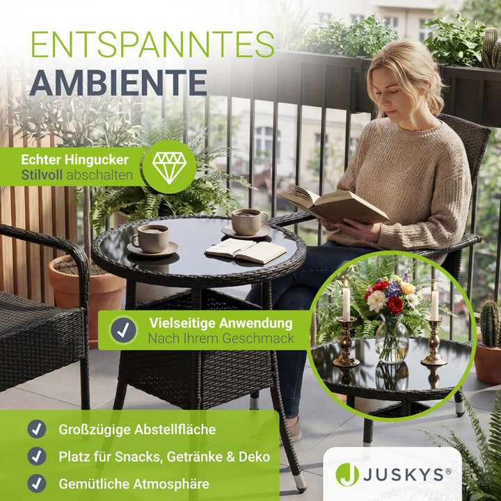 Runder Polyrattan Gartentisch Yoro