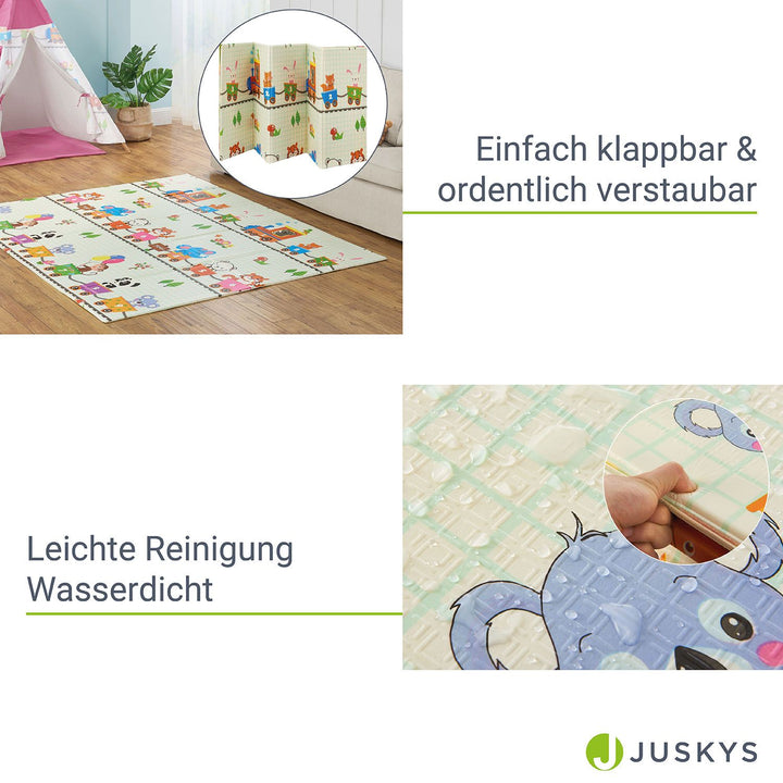 Spielmatte 180 x 200 cm mit diversen Tiermotiven