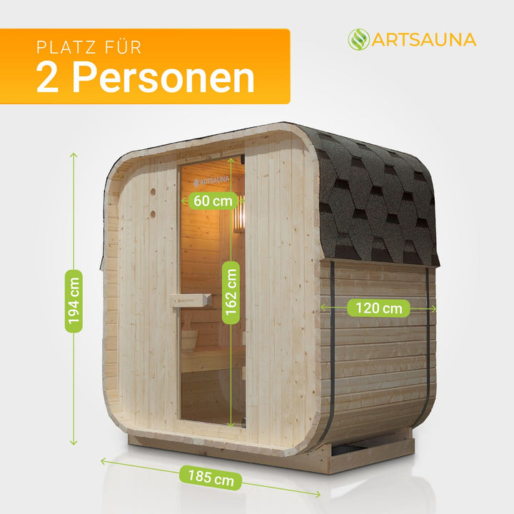 Fasssauna quadratisch Nolvik
