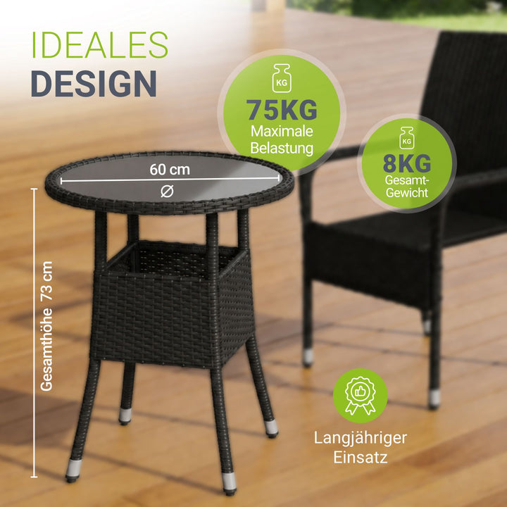 Runder Polyrattan Gartentisch Yoro