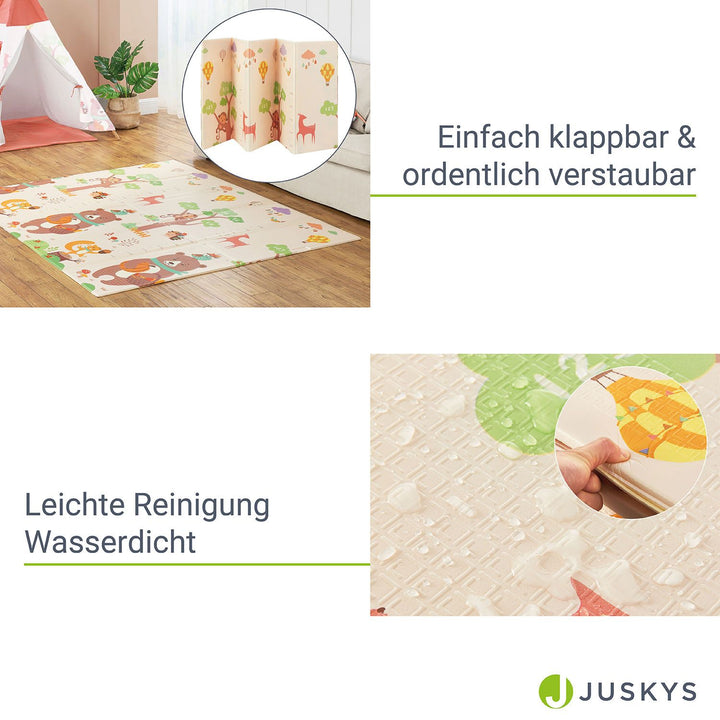 Spielmatte 180 x 200 cm mit diversen Tiermotiven