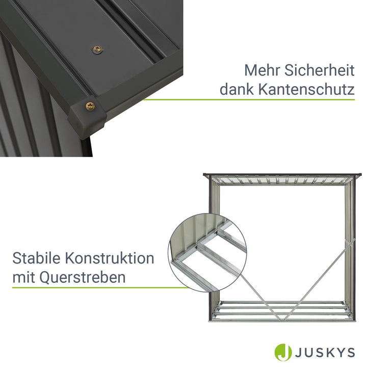 Holzunterstand Metall Enno