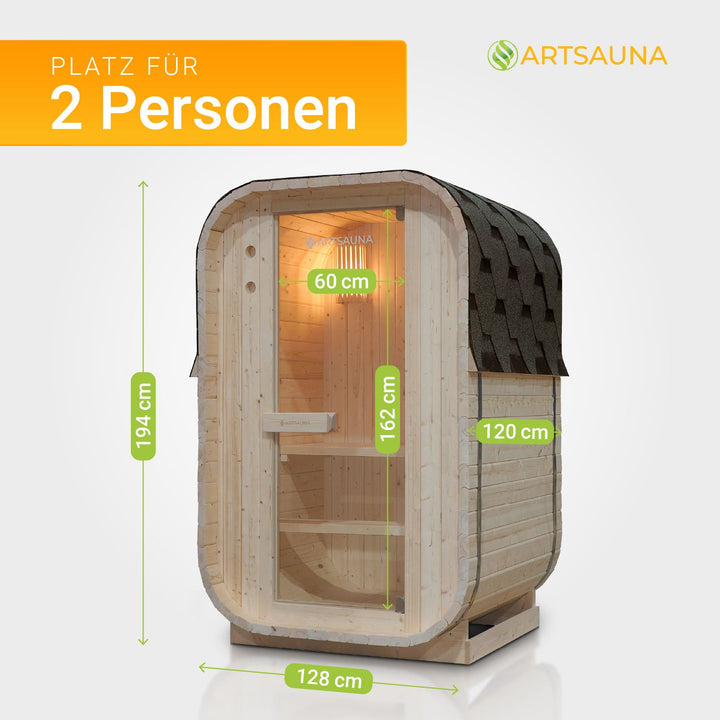 Fasssauna quadratisch Nolvik