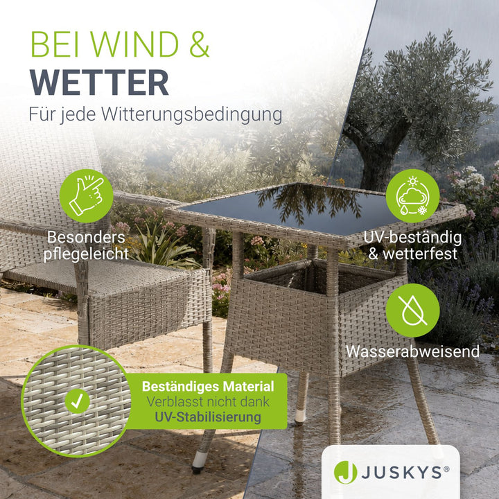 Eckiger Polyrattan Gartentisch Yoro