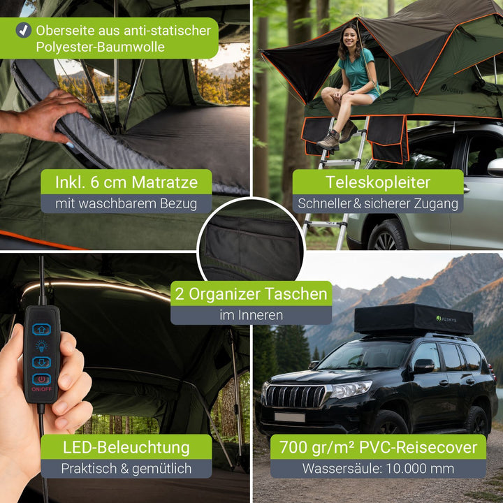 Dachzelt Lago für 2-3 Personen