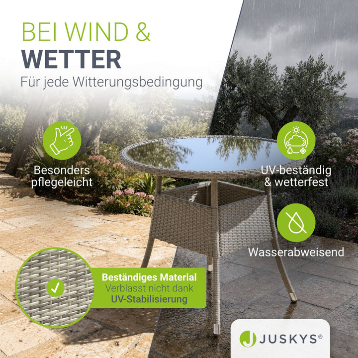Runder Polyrattan Gartentisch Yoro