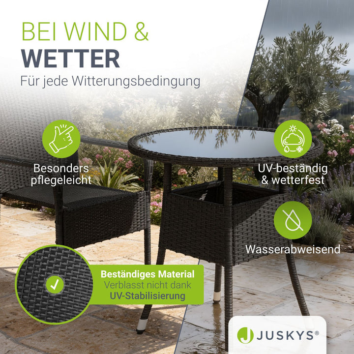 Runder Polyrattan Gartentisch Yoro