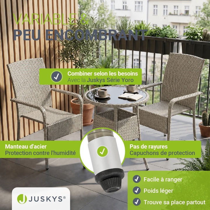 Runder Polyrattan Gartentisch Yoro