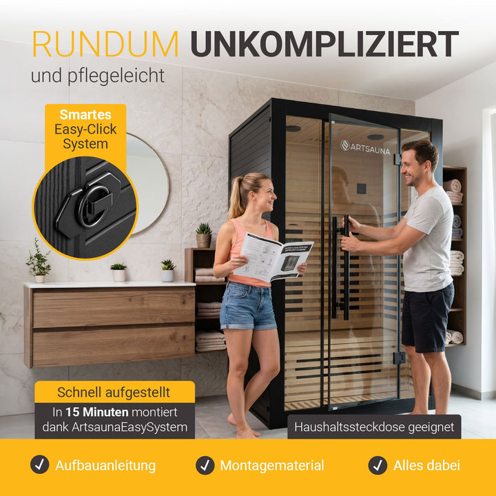 Infrarotkabine Trondheim 120 - Schwarz