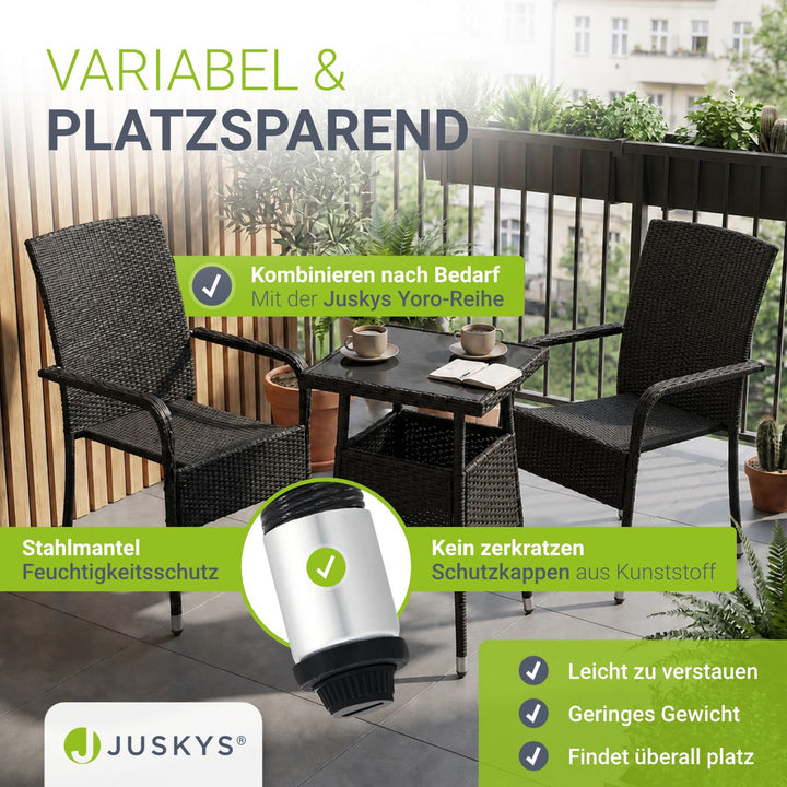 Eckiger Polyrattan Gartentisch Yoro