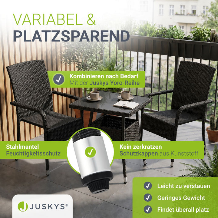 Eckiger Polyrattan Gartentisch Yoro