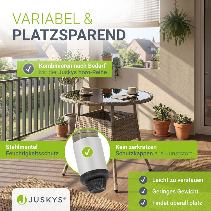 Runder Polyrattan Gartentisch Yoro