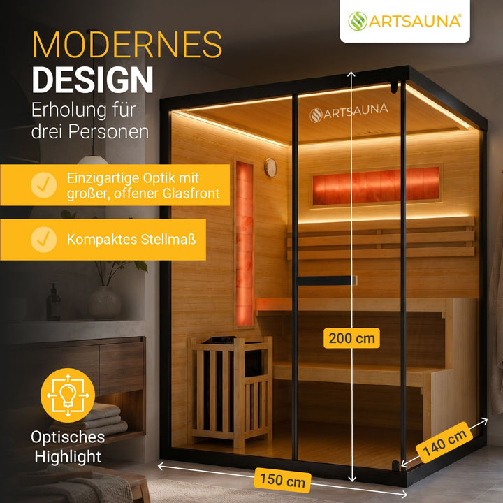 Traditionelle Sauna Vantaa - Schwarz
