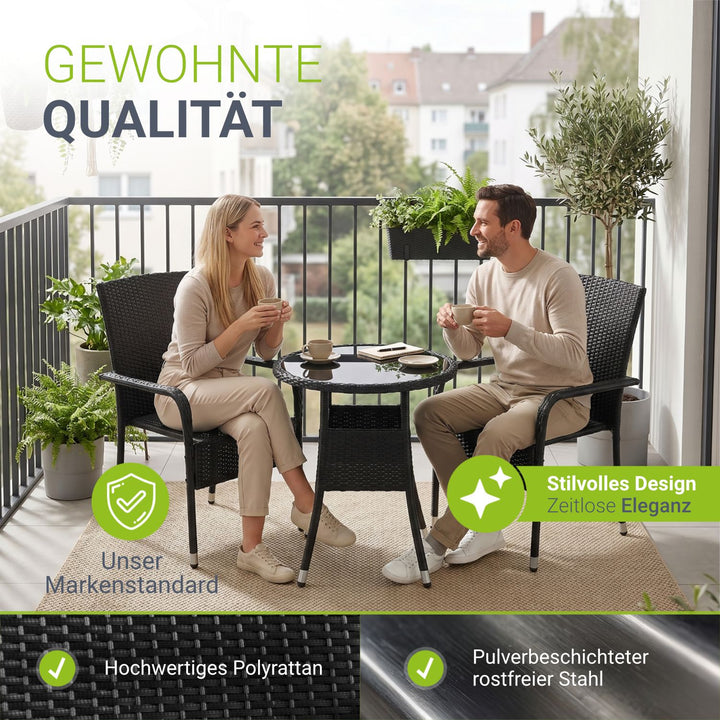 Runder Polyrattan Gartentisch Yoro