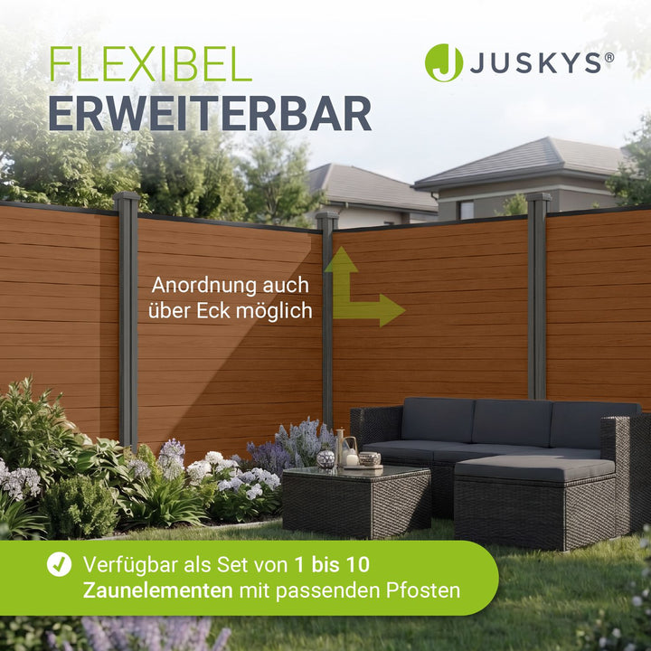 WPC Zaun aus Elementen & Pfosten
