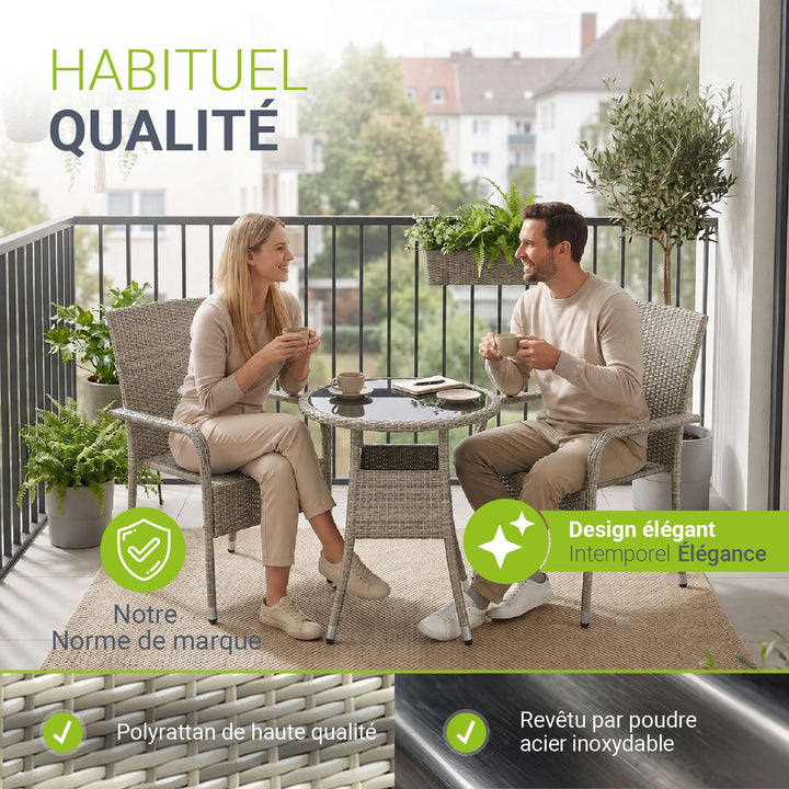 Runder Polyrattan Gartentisch Yoro