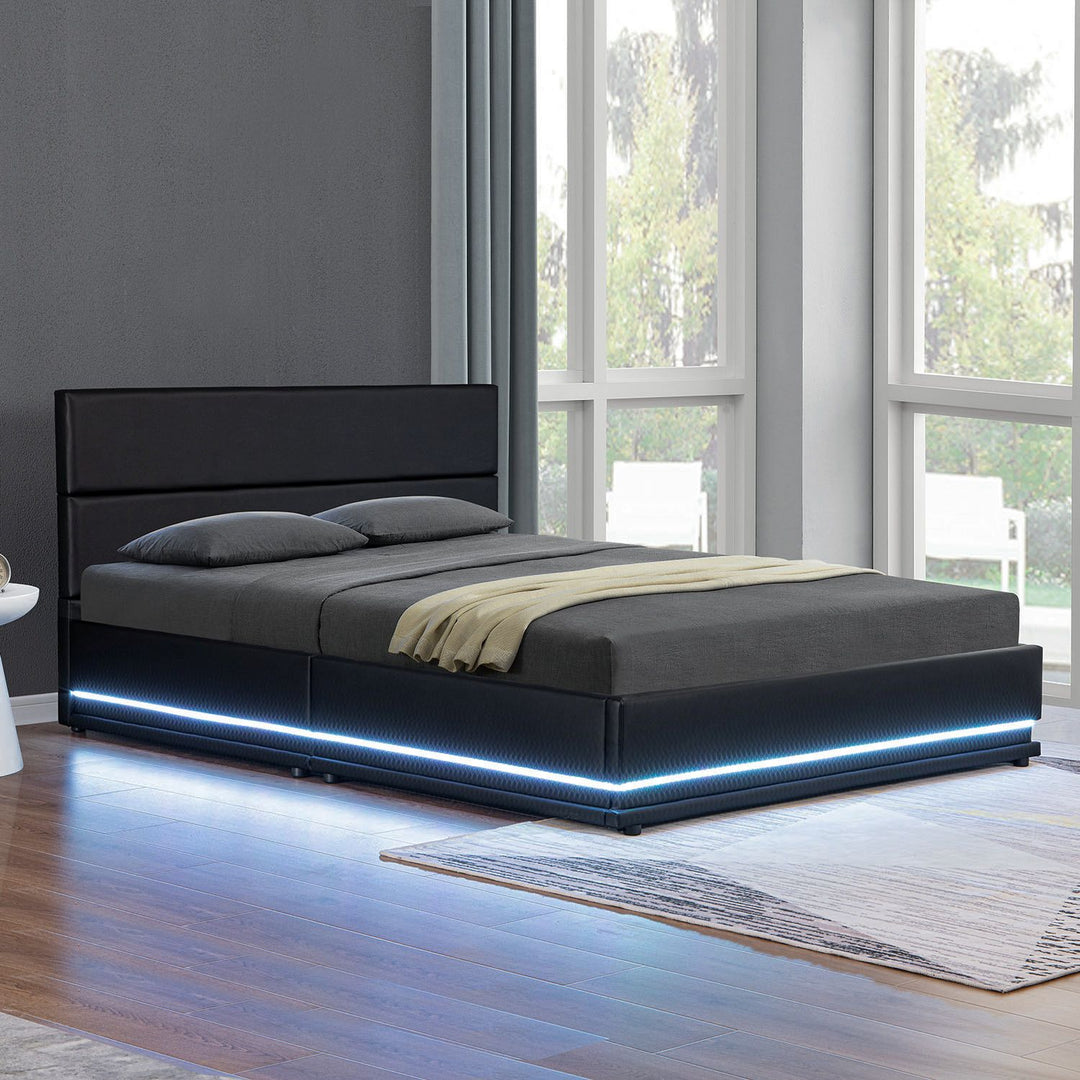 Bett mit Beleuchtung - stimmungsvolles Ambiente
